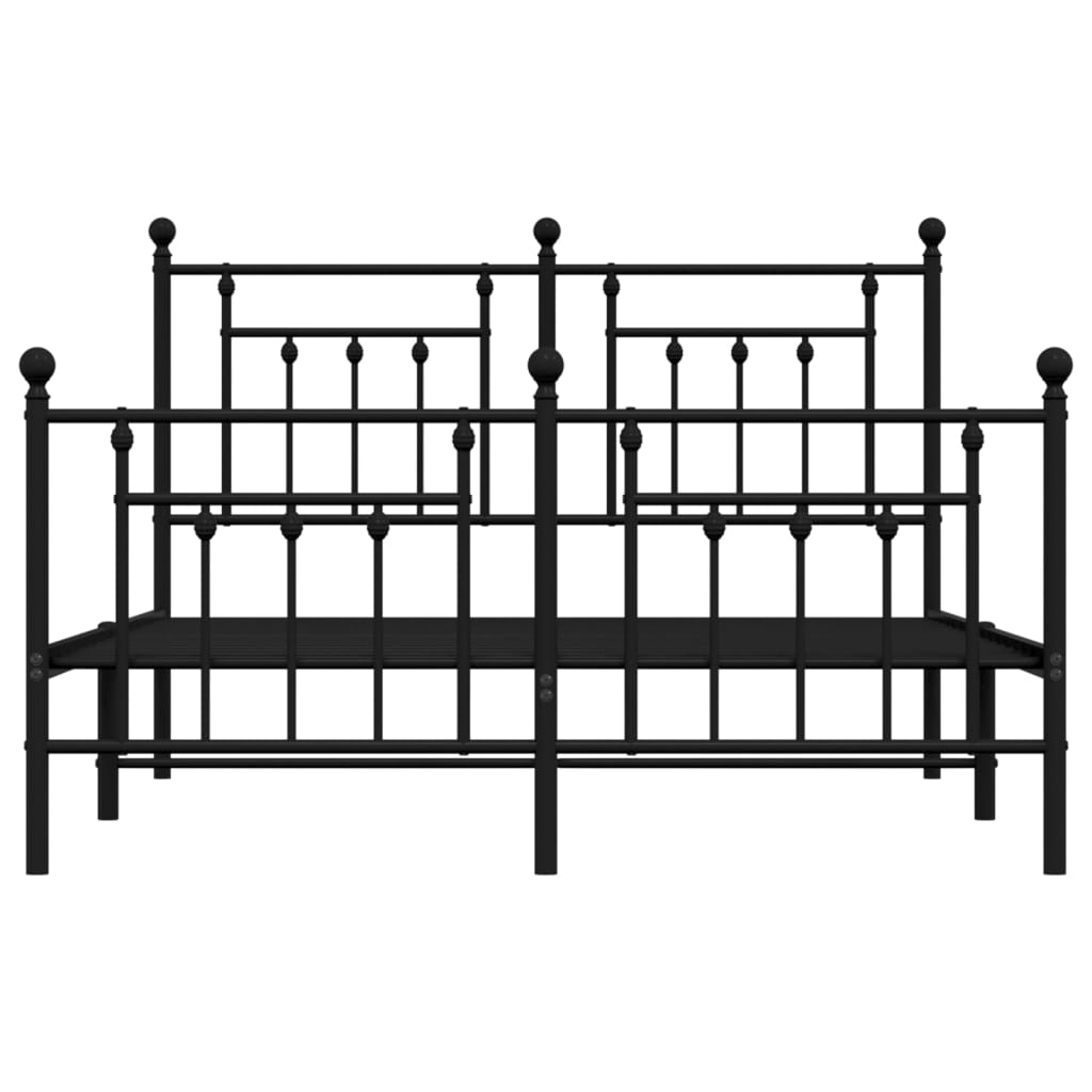 vidaXL Estrutura de cama com cabeceira e pés 140x190 cm metal preto