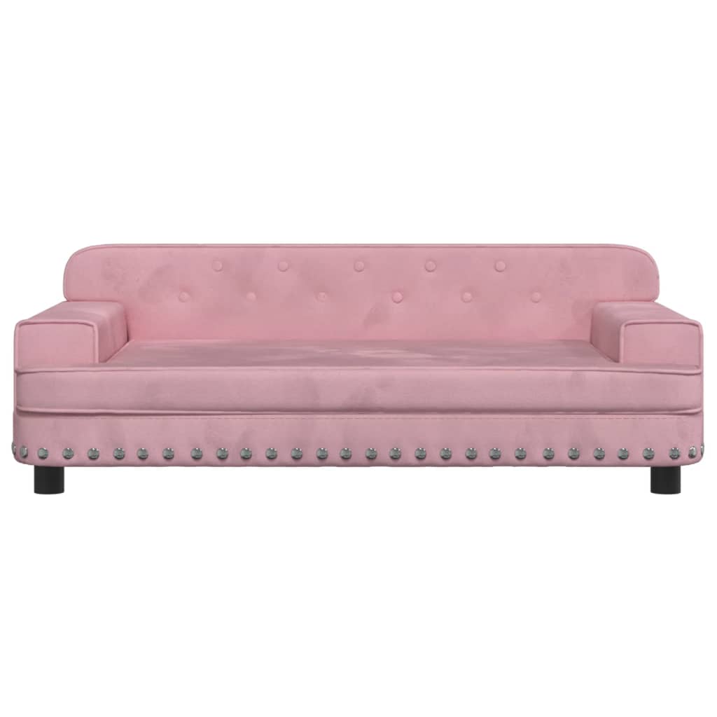 vidaXL Sofá infantil 90x53x30 cm veludo rosa