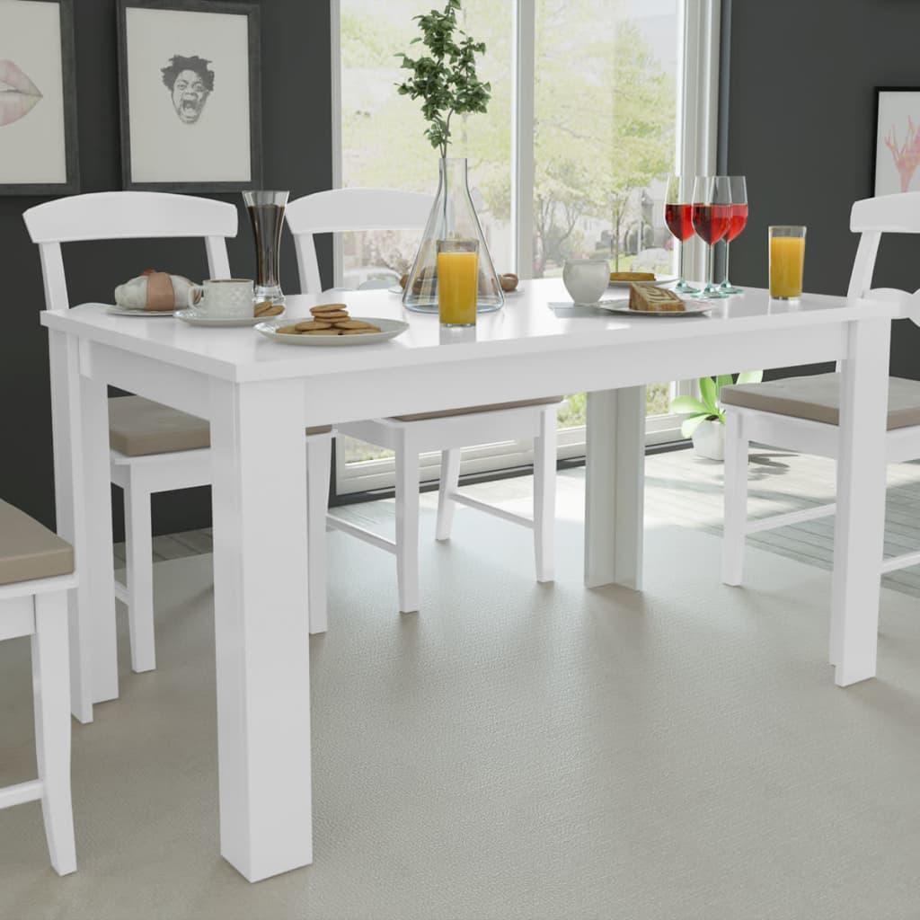 vidaXL Mesa de jantar 140x80x75 cm branco