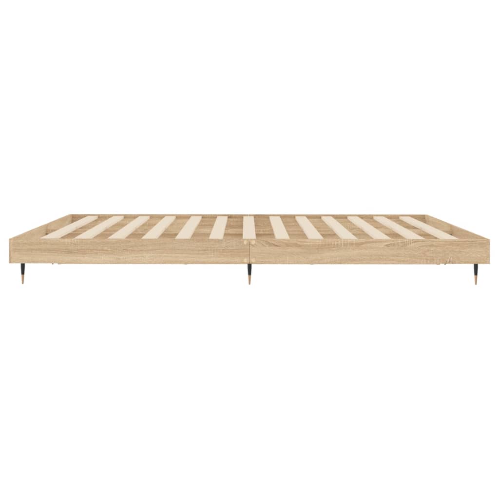 vidaXL Estrutura de cama 200x200 cm derivados madeira carvalho sonoma