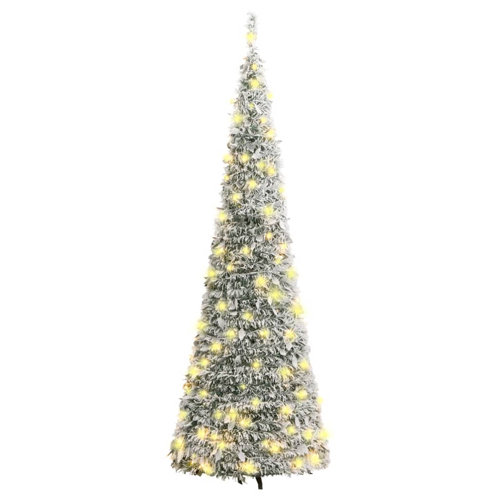 vidaXL Árvore de Natal artificial pop-up c/ 150 luzes LED e neve 180cm