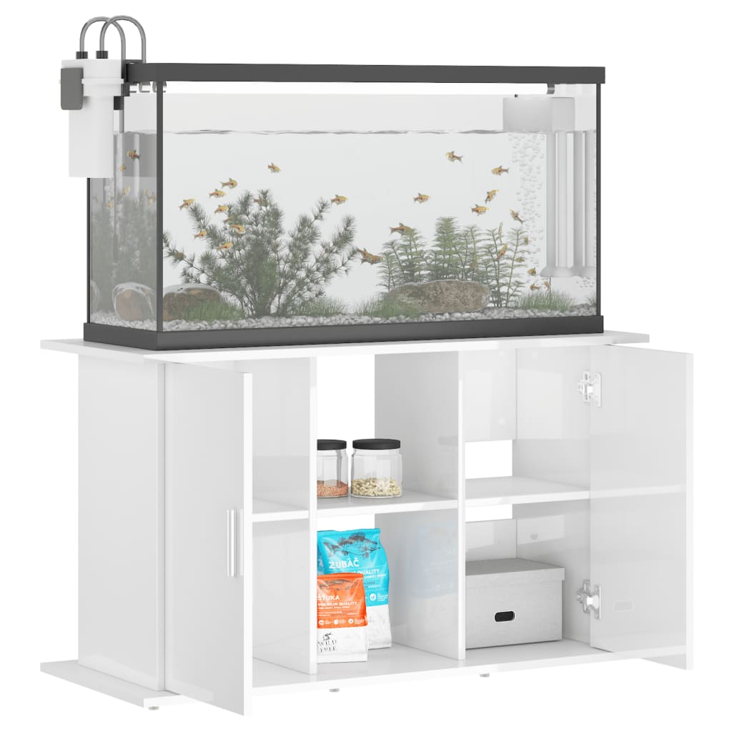 vidaXL Suporte de aquário 101x41x58 cm deriv. madeira branco brilhante