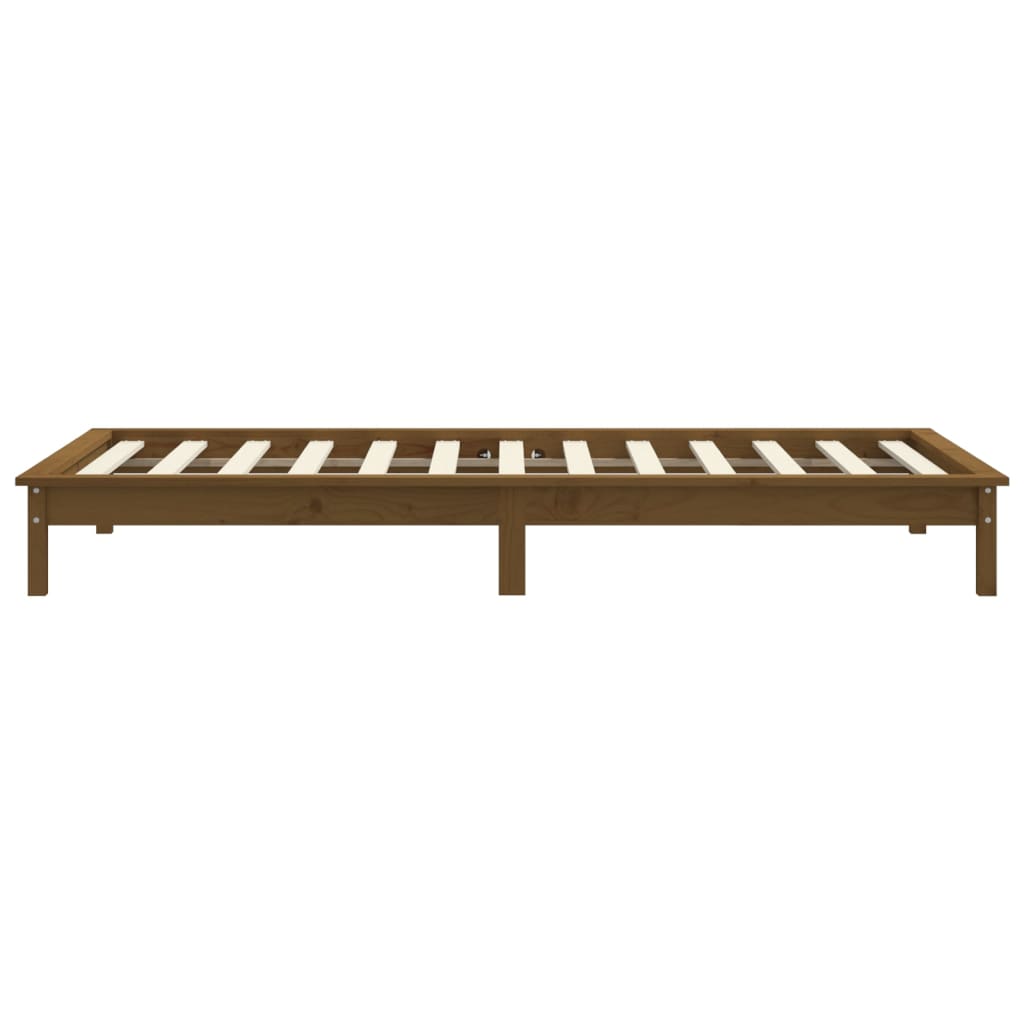 vidaXL Estrutura cama pequena solteiro 75x190 cm pinho castanho mel