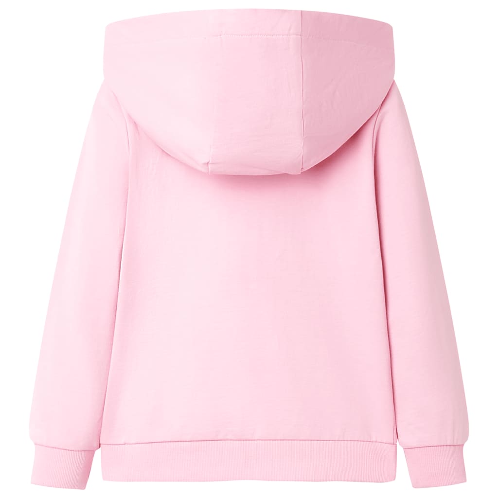 Sweatshirt para criança com capuz e fecho rosa-brilhante 128