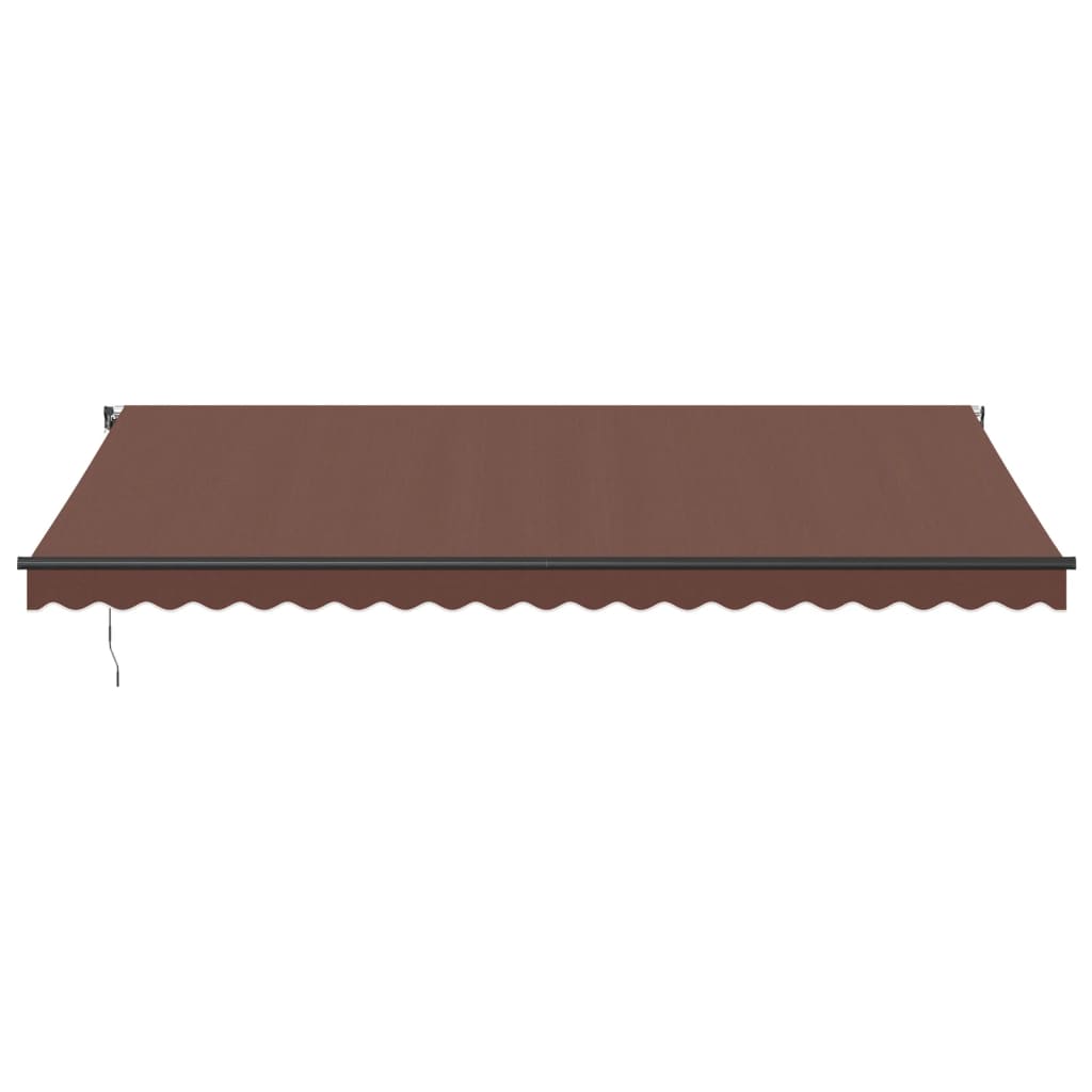 vidaXL Toldo retrátil automático com luzes LED 500x300 cm castanho