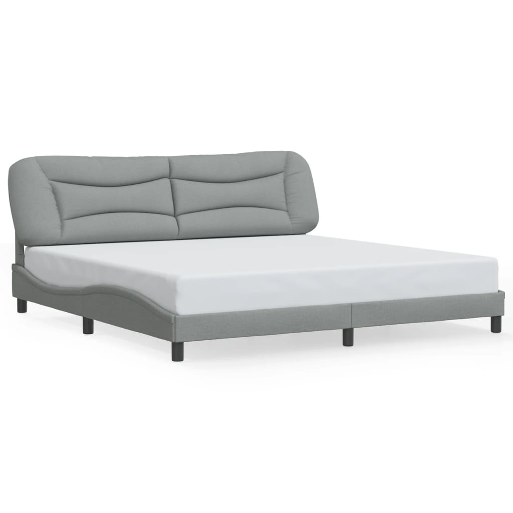 vidaXL Estrutura de cama sem colchão 200x200 cm tecido cinzento-claro