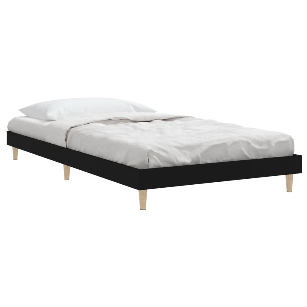 vidaXL Estrutura de cama 90x190 cm derivados de madeira preto