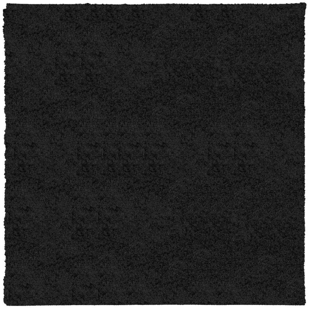 vidaXL Tapete shaggy de pelo alto PAMPLONA 160x160 cm preto