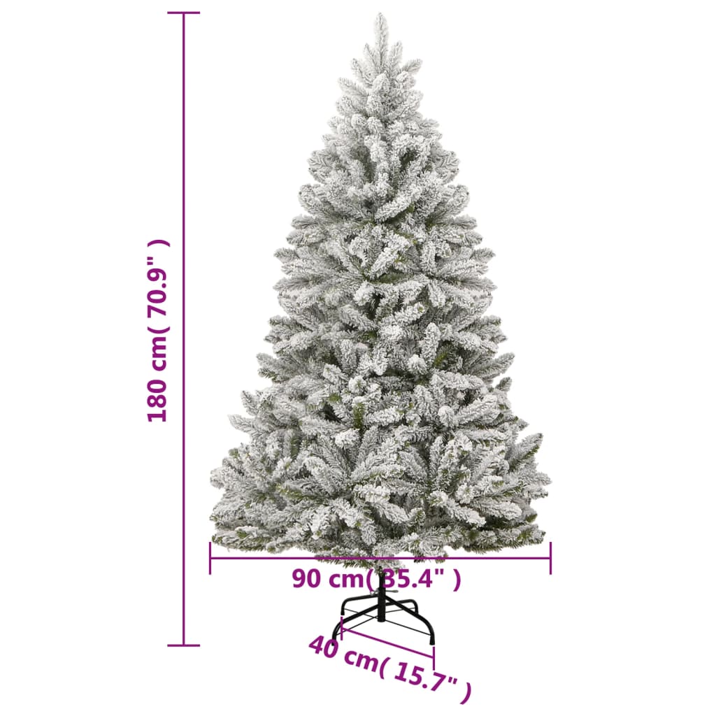 vidaXL Árvore Natal artificial articulada c/ 300 luzes LED+bolas 180cm