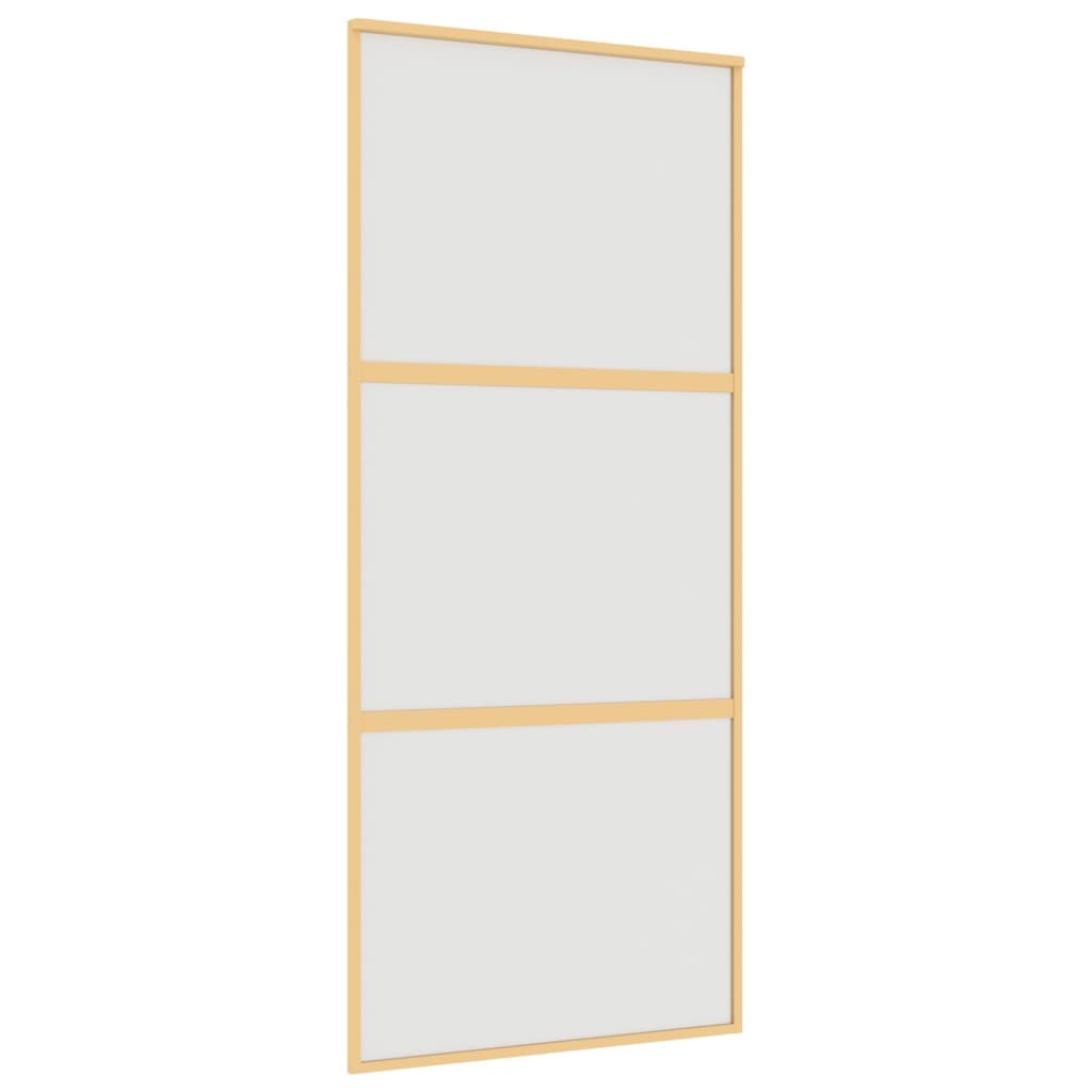 vidaXL Porta deslizante 90x205 cm vidro ESG fosco/alumínio dourado