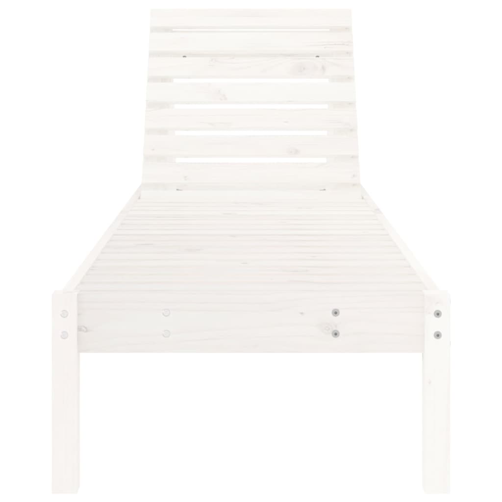 vidaXL Espreguiçadeiras 2 pcs 199,5x60x74 cm pinho maciço branco