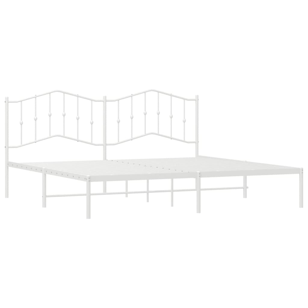 vidaXL Estrutura de cama com cabeceira 193x203 cm metal branco