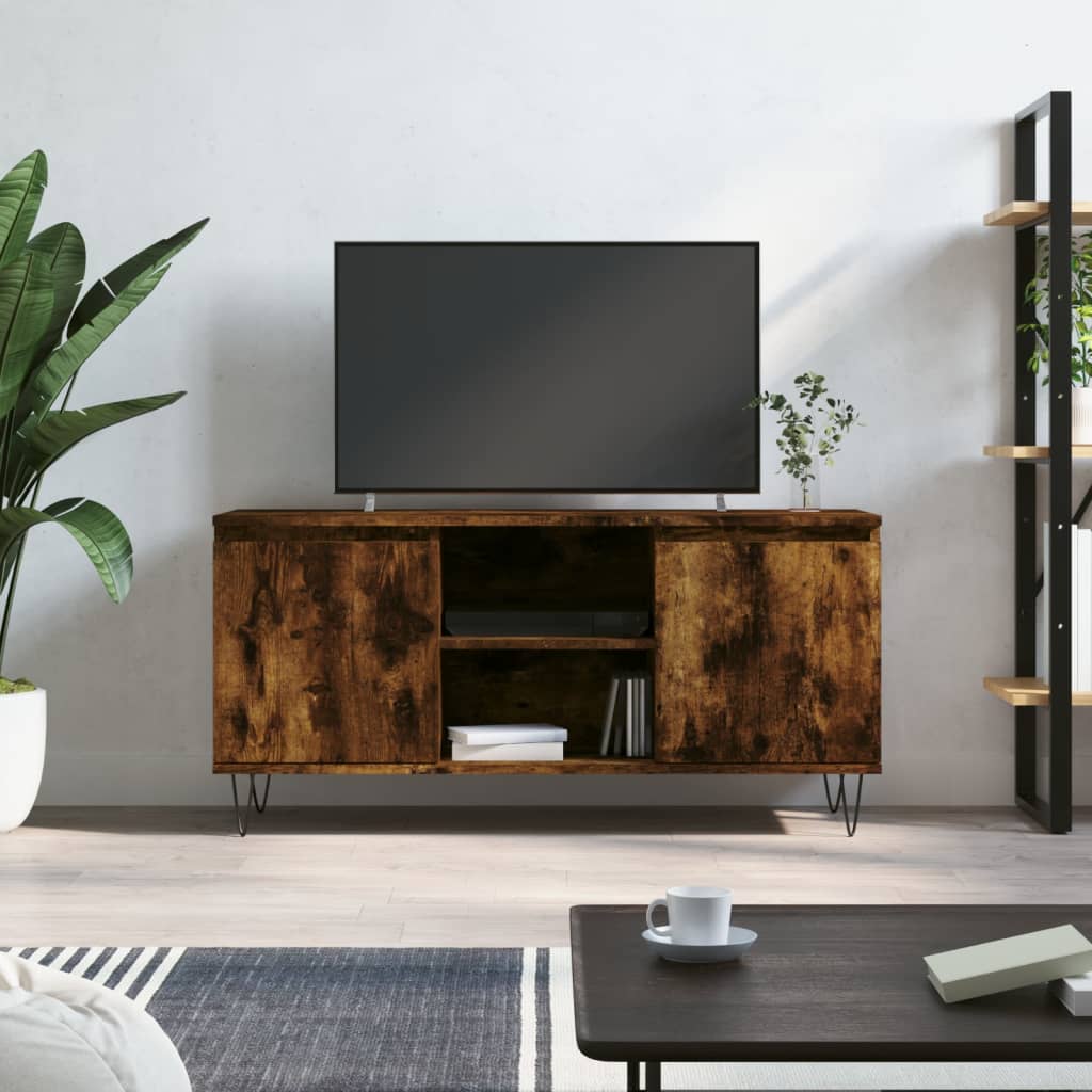 vidaXL Móvel de TV 104x35x50 cm derivados de madeira carvalho fumado