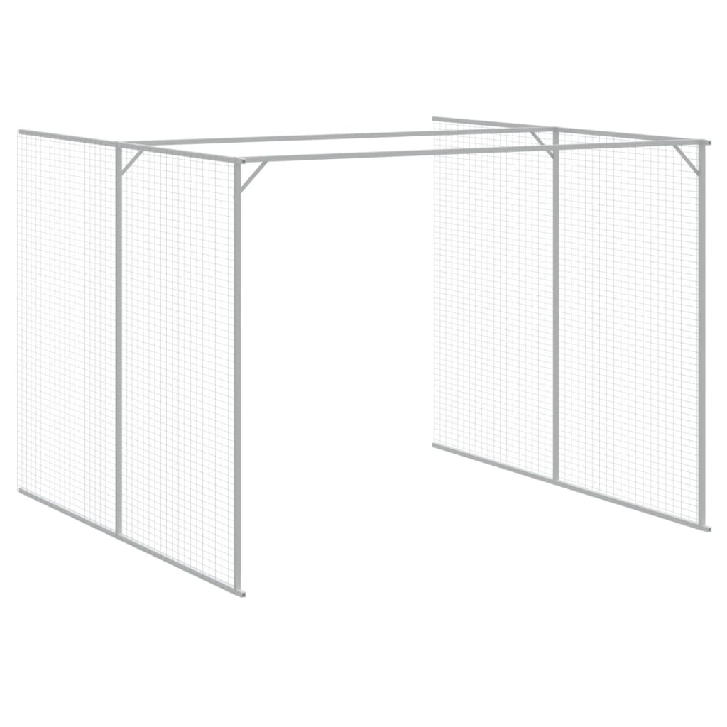 vidaXL Casota p/ cães c/ parque 214x865x181 cm aço galvaniz. antracite