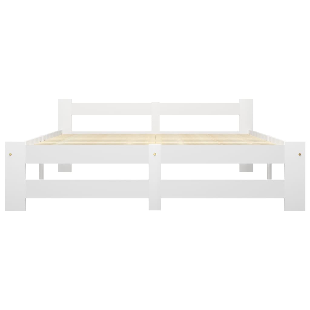 vidaXL Estrutura de cama 160x200 cm pinho maciço branco