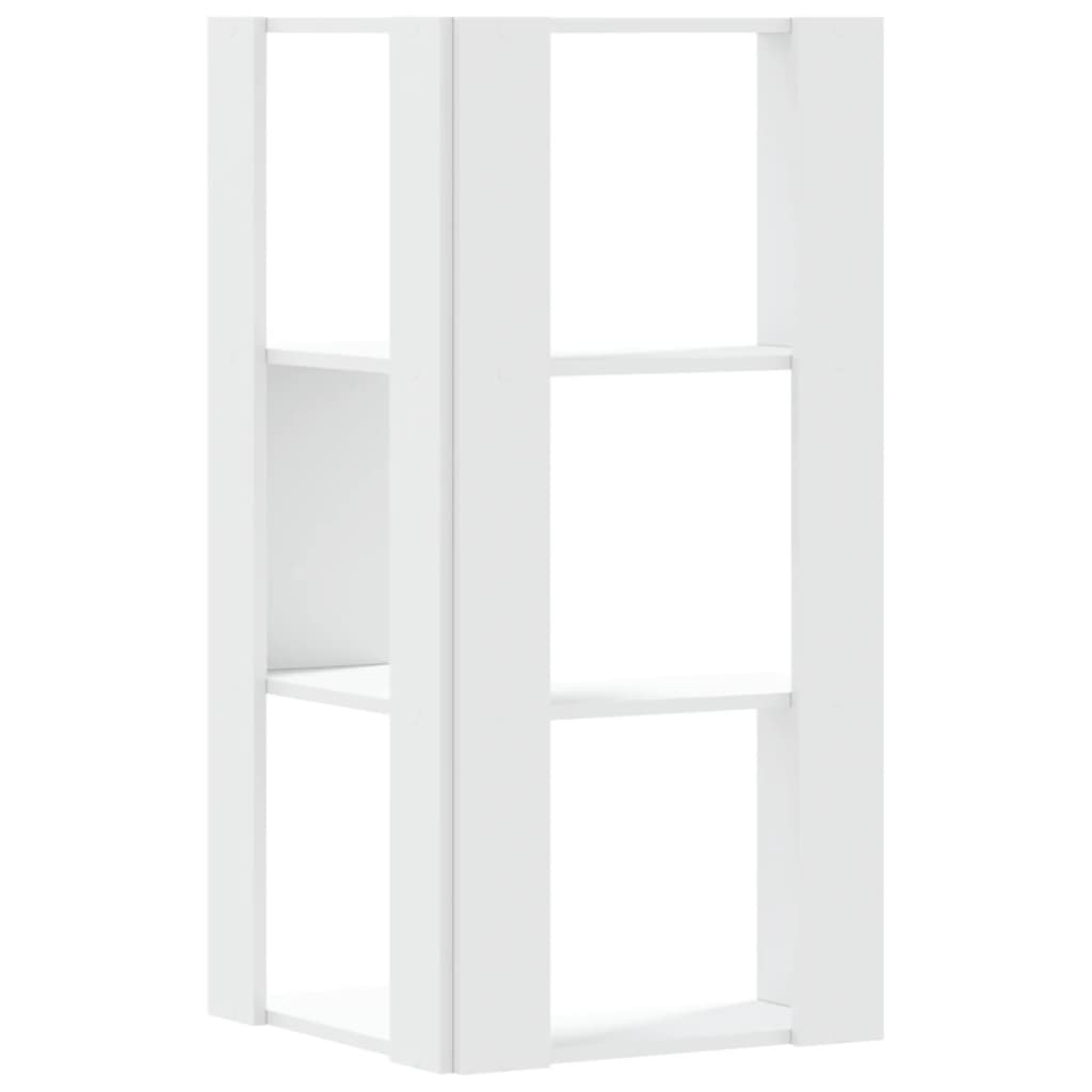 vidaXL Estante canto 3 prateleiras 50x50x102 cm deriv. madeira branco