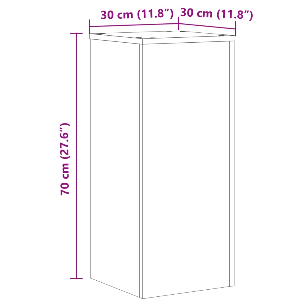 vidaXL Suportes p/ plantas 2 pcs 30x30x70 cm derivados de madeira