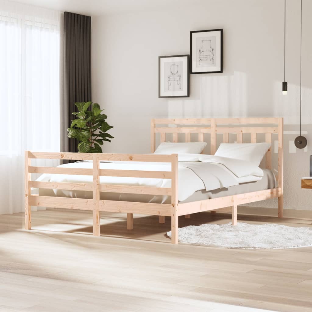 vidaXL Estrutura de cama 160x200 cm madeira maciça