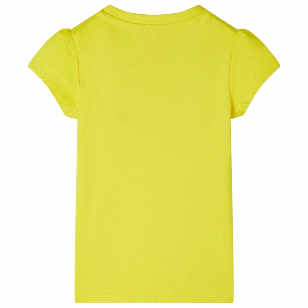 T-shirt de manga curta para criança amarelo-brilhante 104