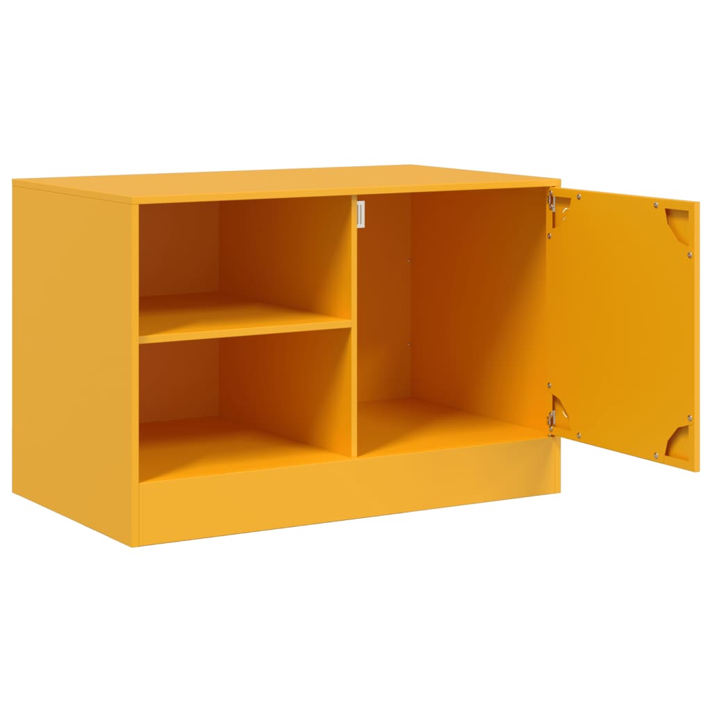 vidaXL Móvel de TV 67x39x44 cm aço amarelo mostarda