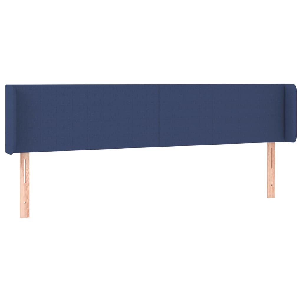 vidaXL Cabeceira de cama c/ luzes LED tecido 183x16x78/88 cm azul