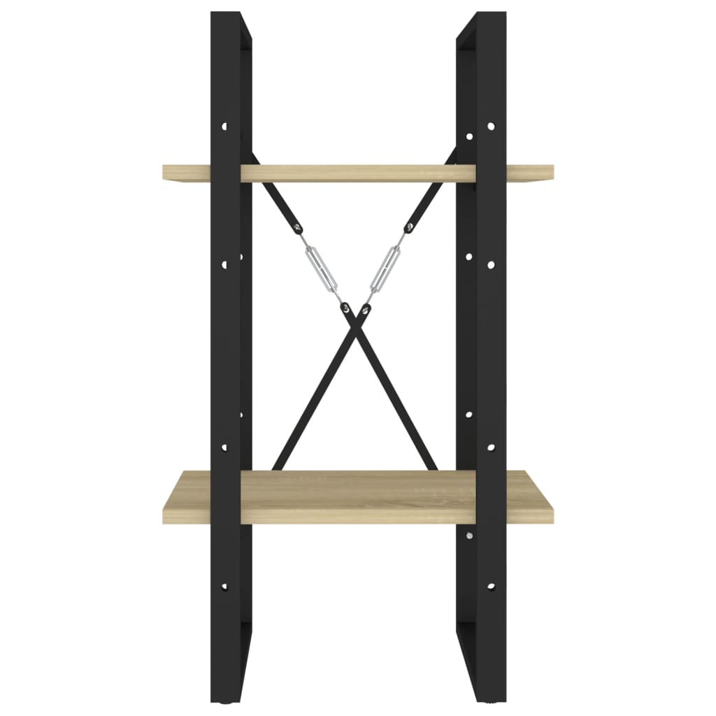 vidaXL Estante c/ 2 prateleiras derivados de madeira carvalho sonoma