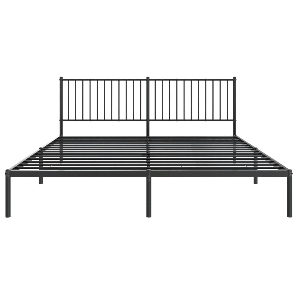 vidaXL Estrutura de cama em metal com cabeceira 180x200 cm preto