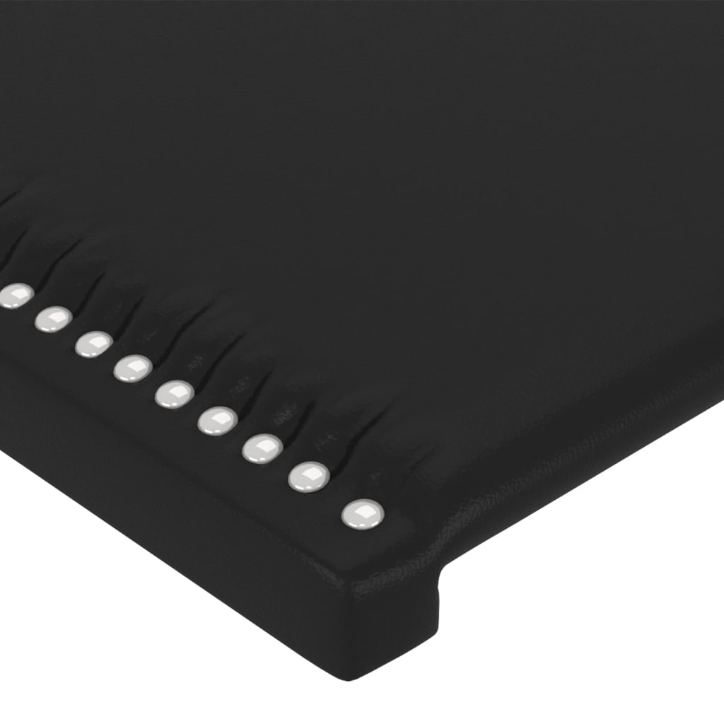 vidaXL Cabeceira de cama c/ LED couro artificial 103x16x78/88 cm preto