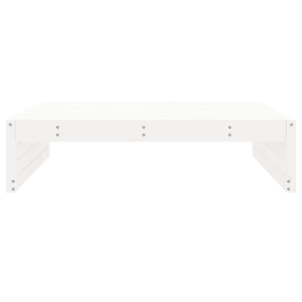 vidaXL Apoio de pés para jardim 120x80 cm pinho maciço branco