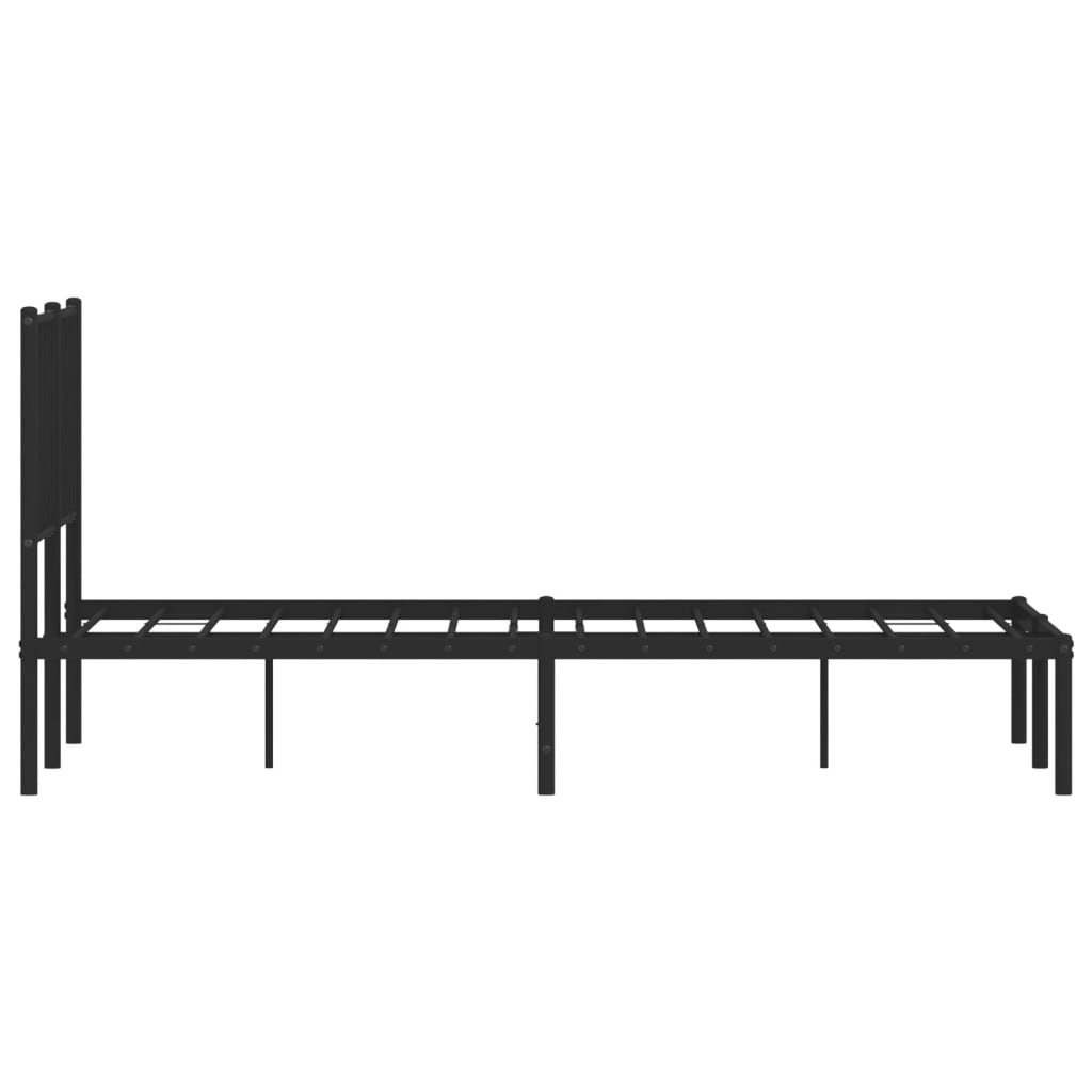 vidaXL Estrutura de cama com cabeceira 120x190 cm metal preto