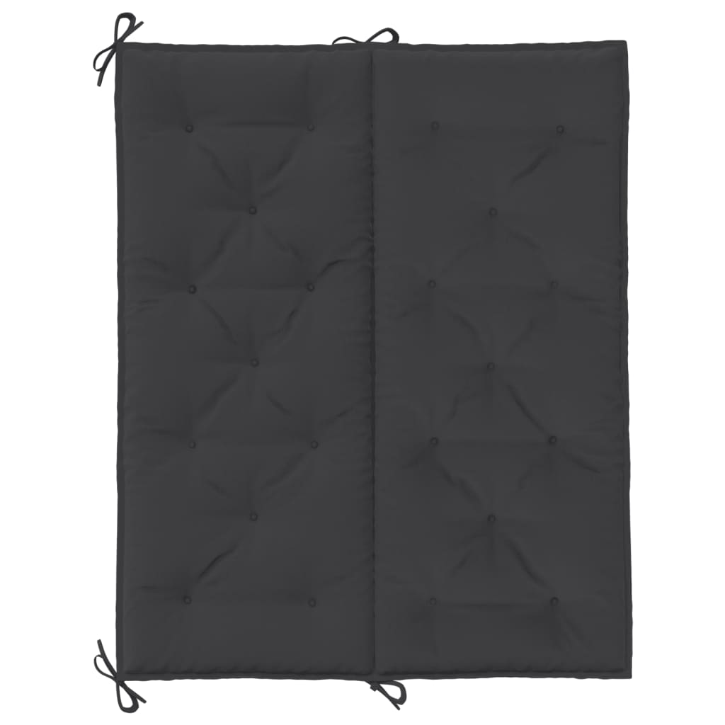 vidaXL Almofadão banco de jardim 120x(50+50)x7cm tecido oxford preto