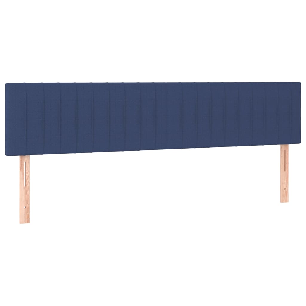 vidaXL Cabeceira de cama 2 pcs tecido 80x5x78/88 cm azul