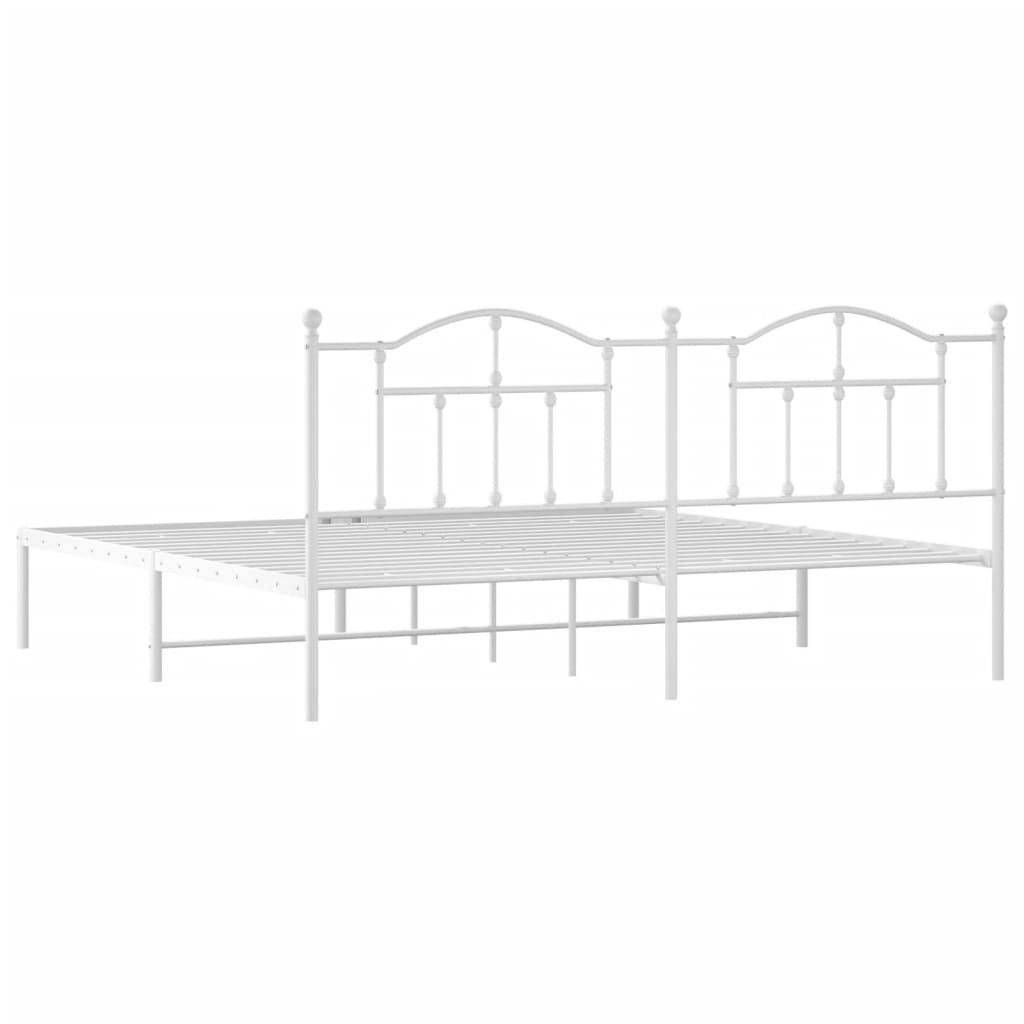 vidaXL Estrutura de cama com cabeceira 200x200 cm metal branco