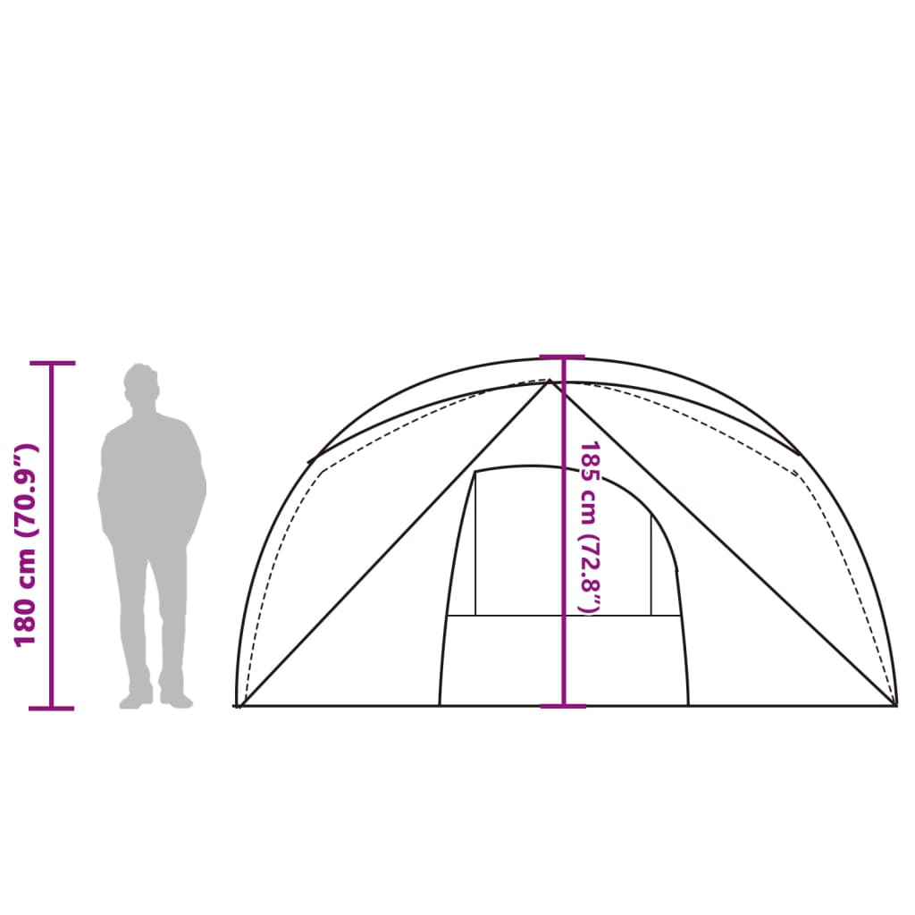 vidaXL Tenda familiar estilo cabana 6 pessoas imperm. cinza/laranja