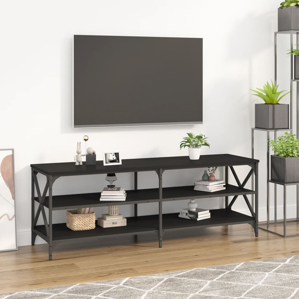 vidaXL Móvel de TV 140x40x50 cm derivados de madeira preto