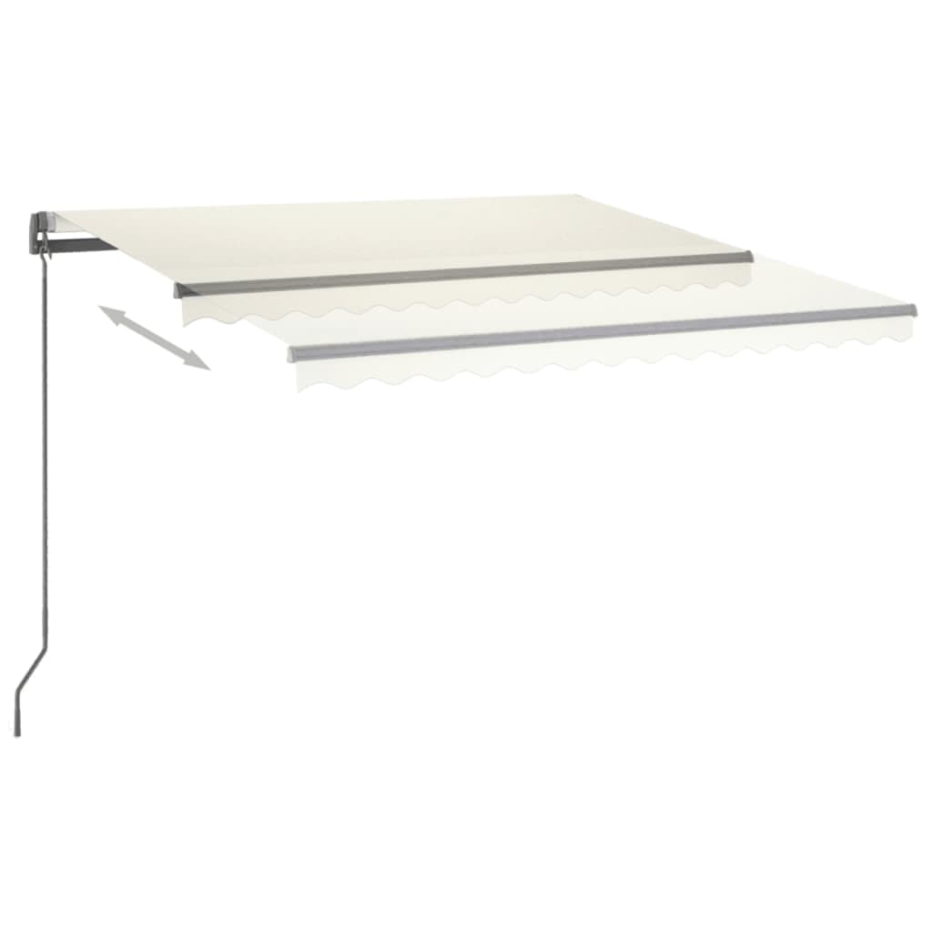 vidaXL Toldo automático com LED e sensor de vento 400x300 cm cor creme