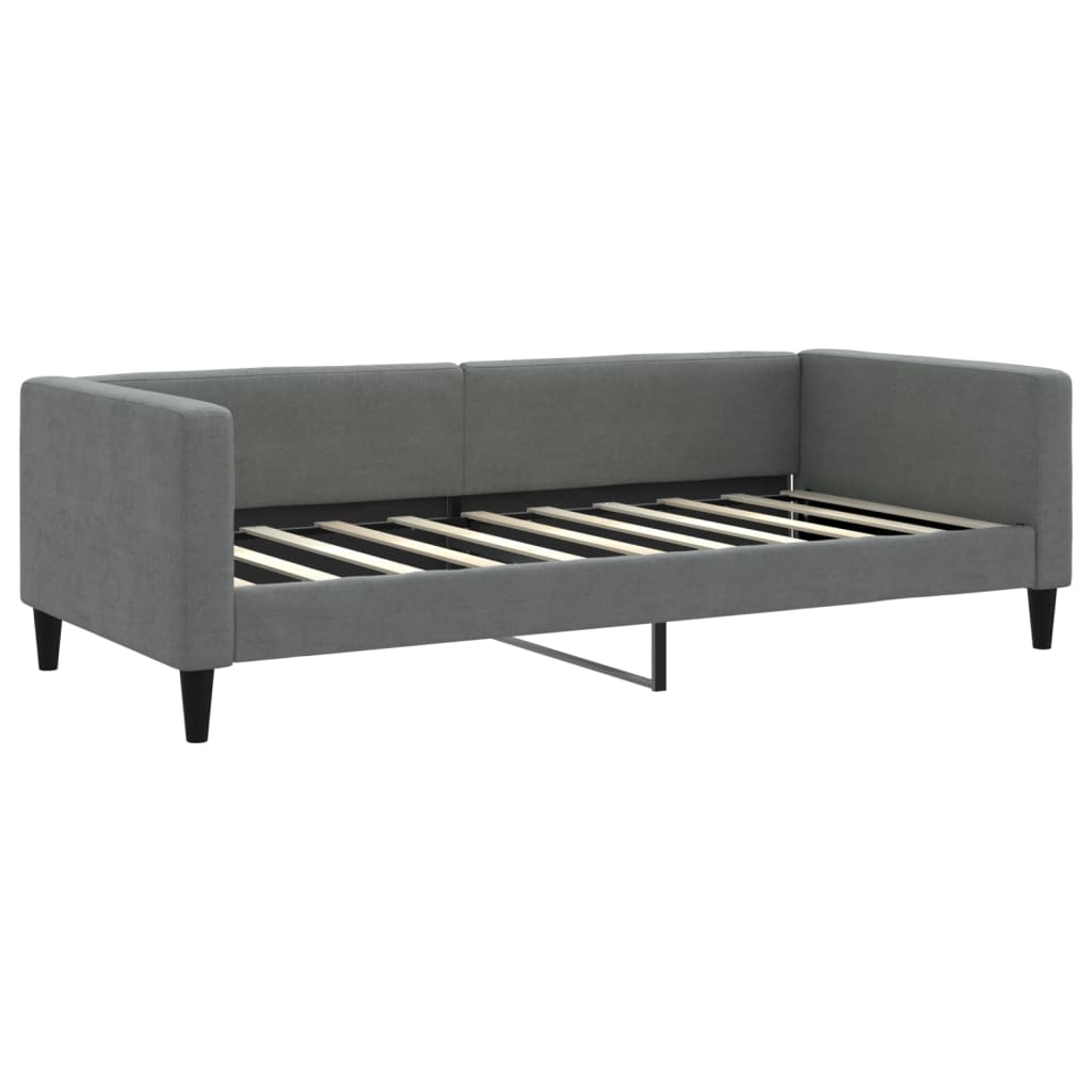 vidaXL Sofá-cama c/ gavetão e gavetas 90x190 cm tecido cinzento-escuro