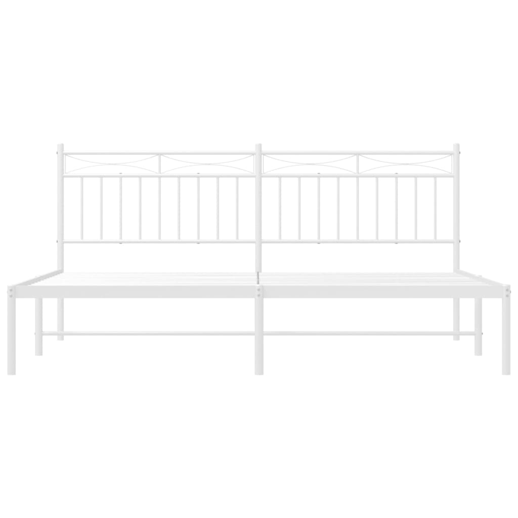 vidaXL Estrutura de cama com cabeceira 183x213 cm metal branco