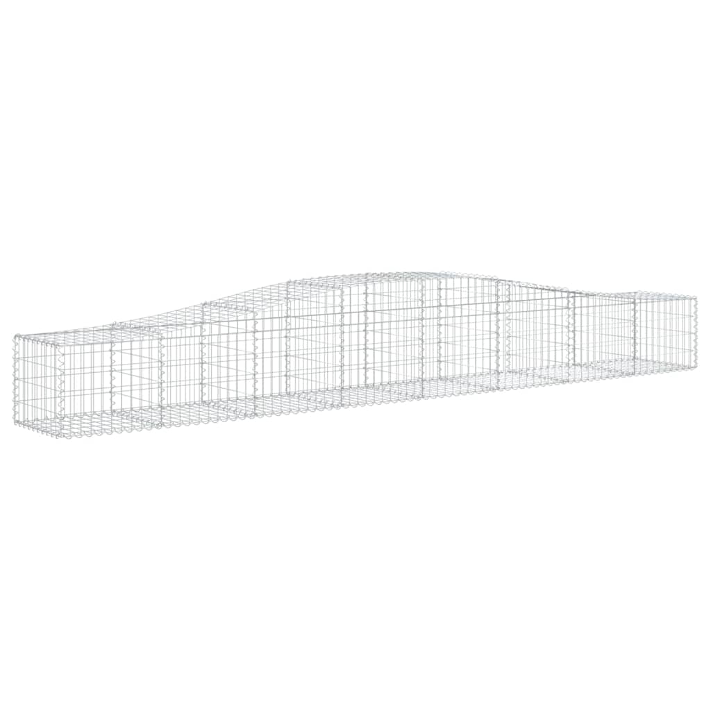 vidaXL Cestos gabião arqueados 2 pcs 400x50x40/60 cm ferro galvanizado