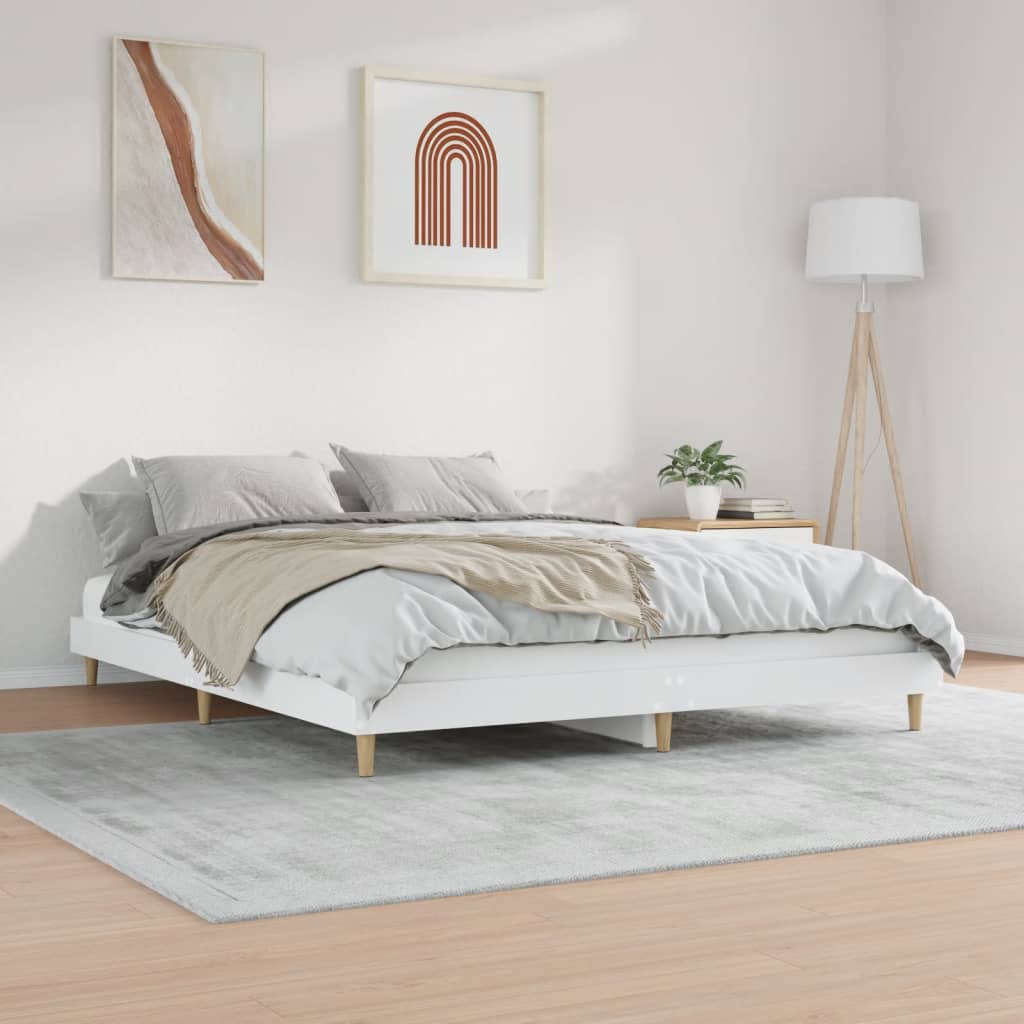 vidaXL Estrutura de cama 140x200 cm derivados de madeira branco