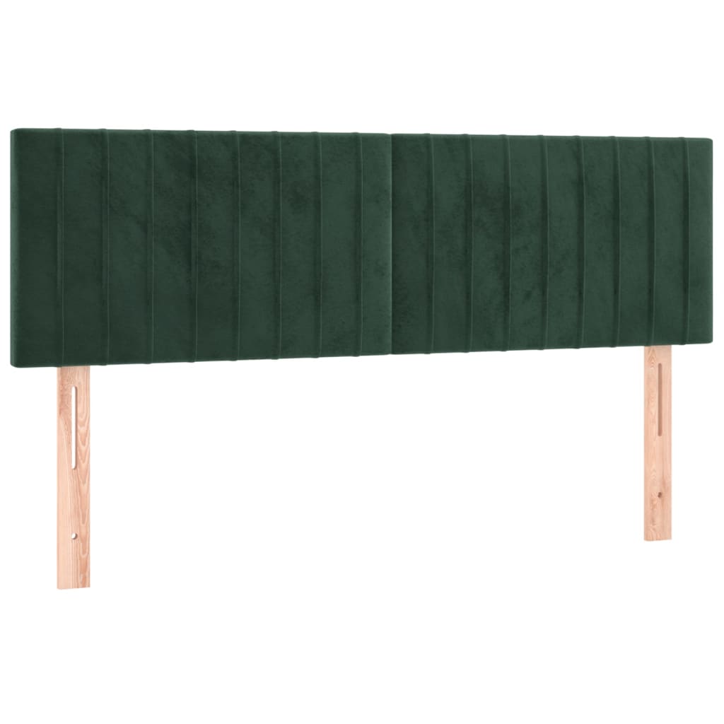 vidaXL Cama com molas/colchão 140x200 cm veludo verde-escuro