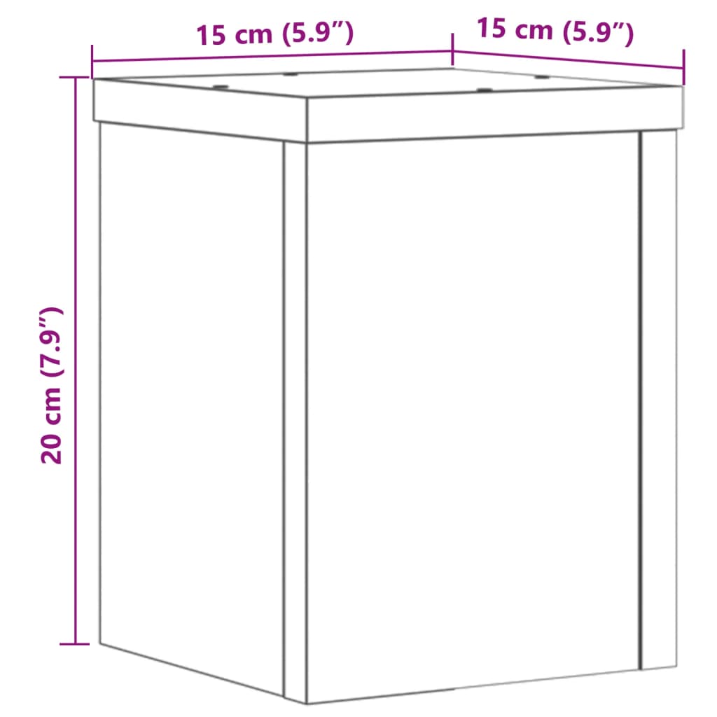 vidaXL Suportes p/ plantas 2 pcs 15x15x20 cm derivados madeira branco