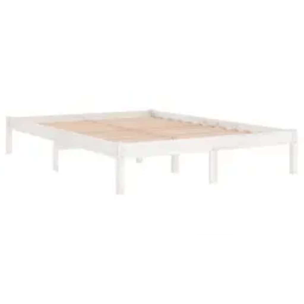 vidaXL Estrutura de cama super king pinho maciço 180x200 cm branco