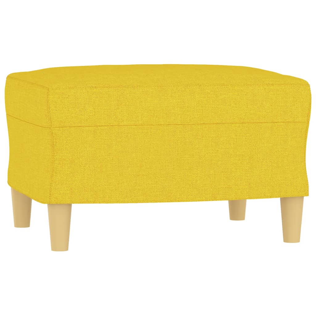 vidaXL 3 pcs conjunto de sofás com almofadões tecido amarelo-claro