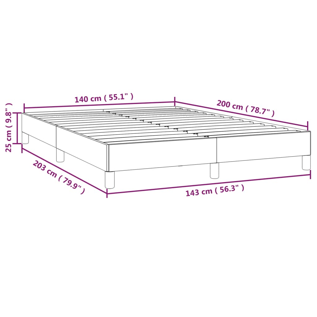 vidaXL Estrutura de cama 140x200 cm couro artificial preto