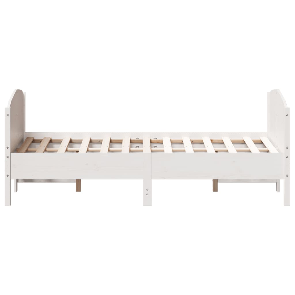 vidaXL Cama sem colchão 120x200 cm madeira de pinho maciça branco