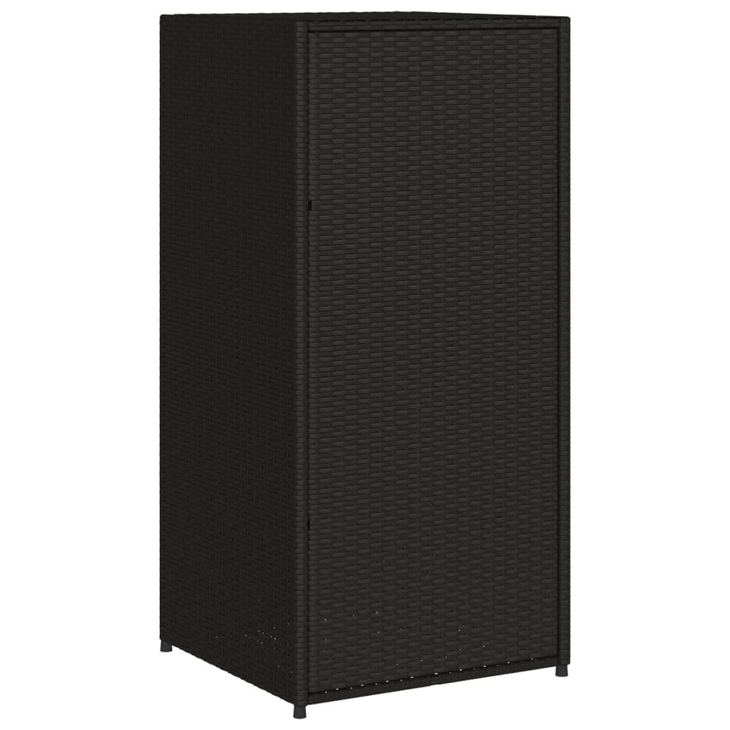 vidaXL Armário de arrumação para jardim 55x55x111 cm vime PE preto