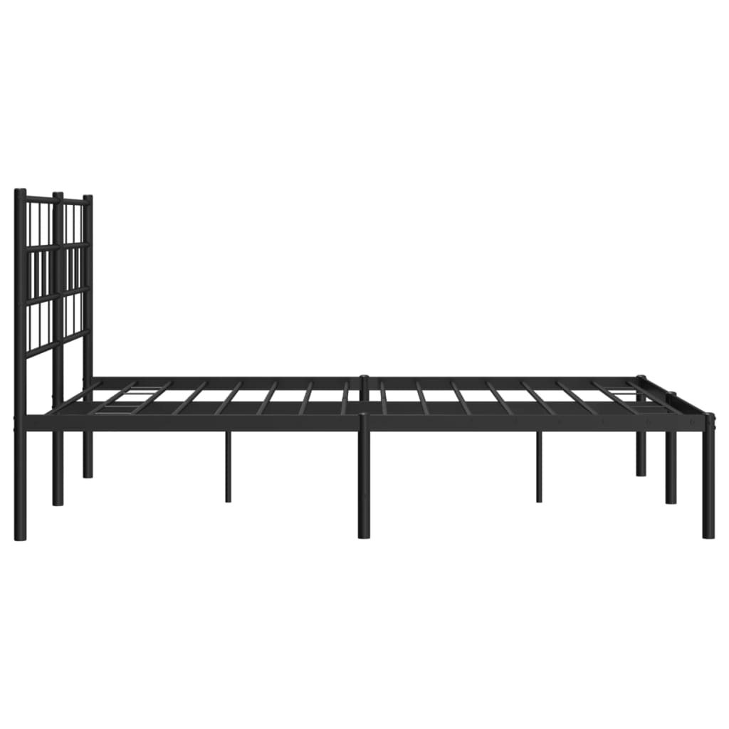 vidaXL Estrutura de cama em metal com cabeceira 150x200 cm preto