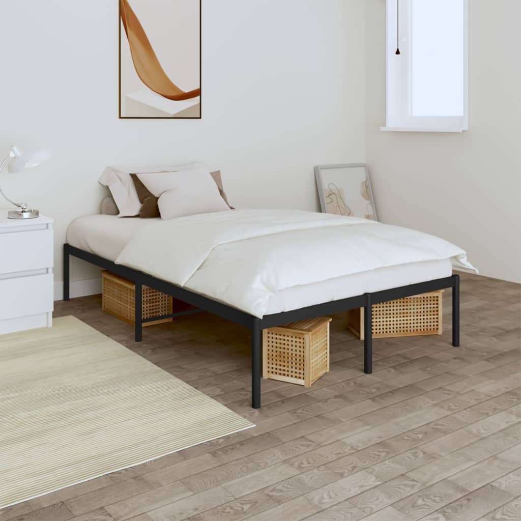 vidaXL Estrutura de cama 120x190 cm metal preto