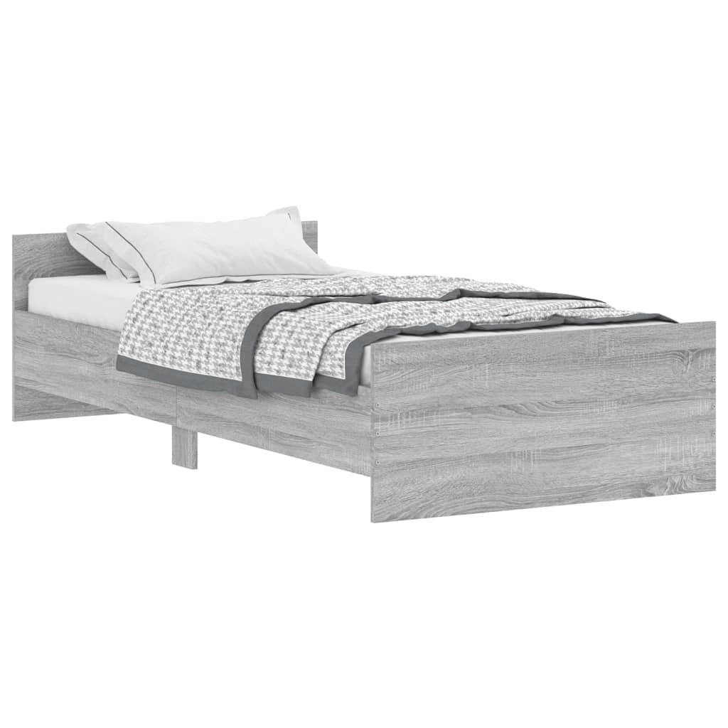 vidaXL Estrutura cama 100x200 cm derivados de madeira cinzento sonoma